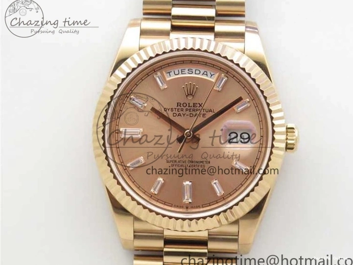 0409 Day-Date 40mm 228239 BP New Dial Version 904 RG T Crystal Markers RG Dial on RG President Bracelet A Popular 2834